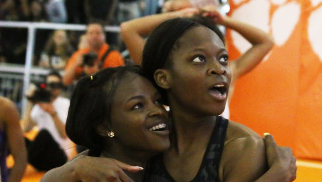 FSU freshman sprinters Ka'Tia Seymour (left) and Jayla Kirkland are a part of the Seminoles' youth movement.