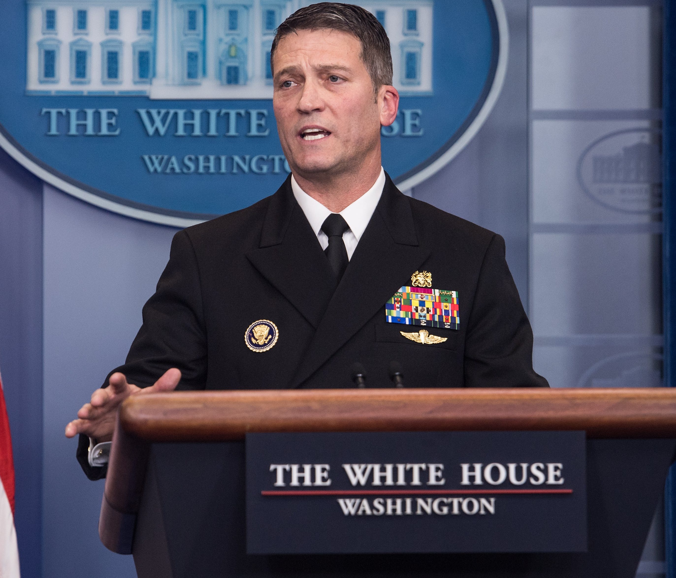 White House physician Rear Adm. Ronny Jackson during a news briefing