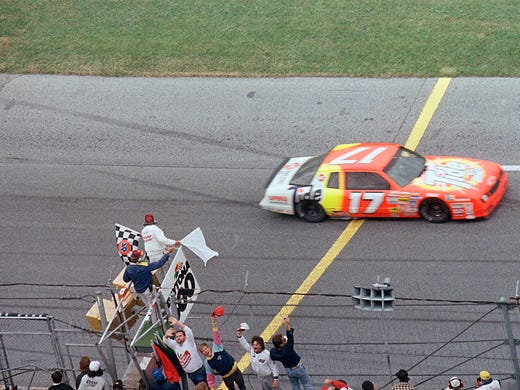 Darrell Waltrip powers his Tide Chevrolet across the