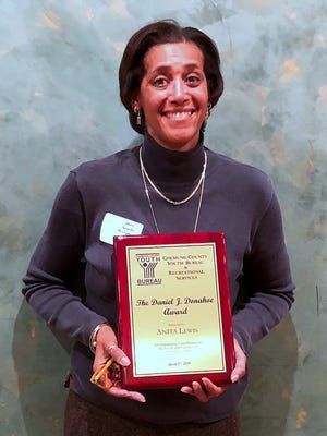 Anita Lewis, vice president of community and donor relations at the Economic Opportunity Program, is the recipient of the Chemung County Youth Bureau Donahoe Award.