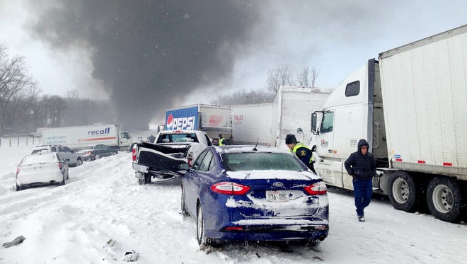 A crash involving 100 vehicles Jan. 9 on I-94 between Battle Creek and Galesburg, Mich., killed one person, injured 16 and closed the freeway.