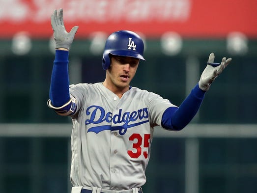 Game 4 at Minute Maid Park: Dodgers hitter Cody Bellinger
