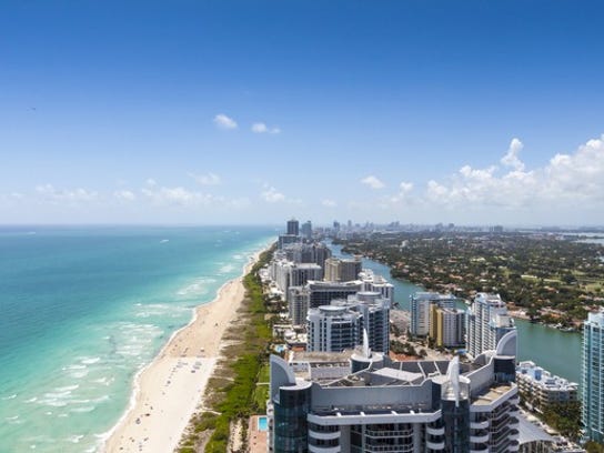 A Florida beach, as seen from the air.