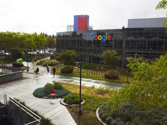 A photo of the Googleplex 4 building on Google's campus