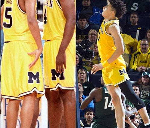 The Fab Five popularized long, baggy shorts in college basketball in the early 1990s. Current Michigan forward D.J. Wilson favors an alternative look and length, one he thinks is going to gain popularity.
