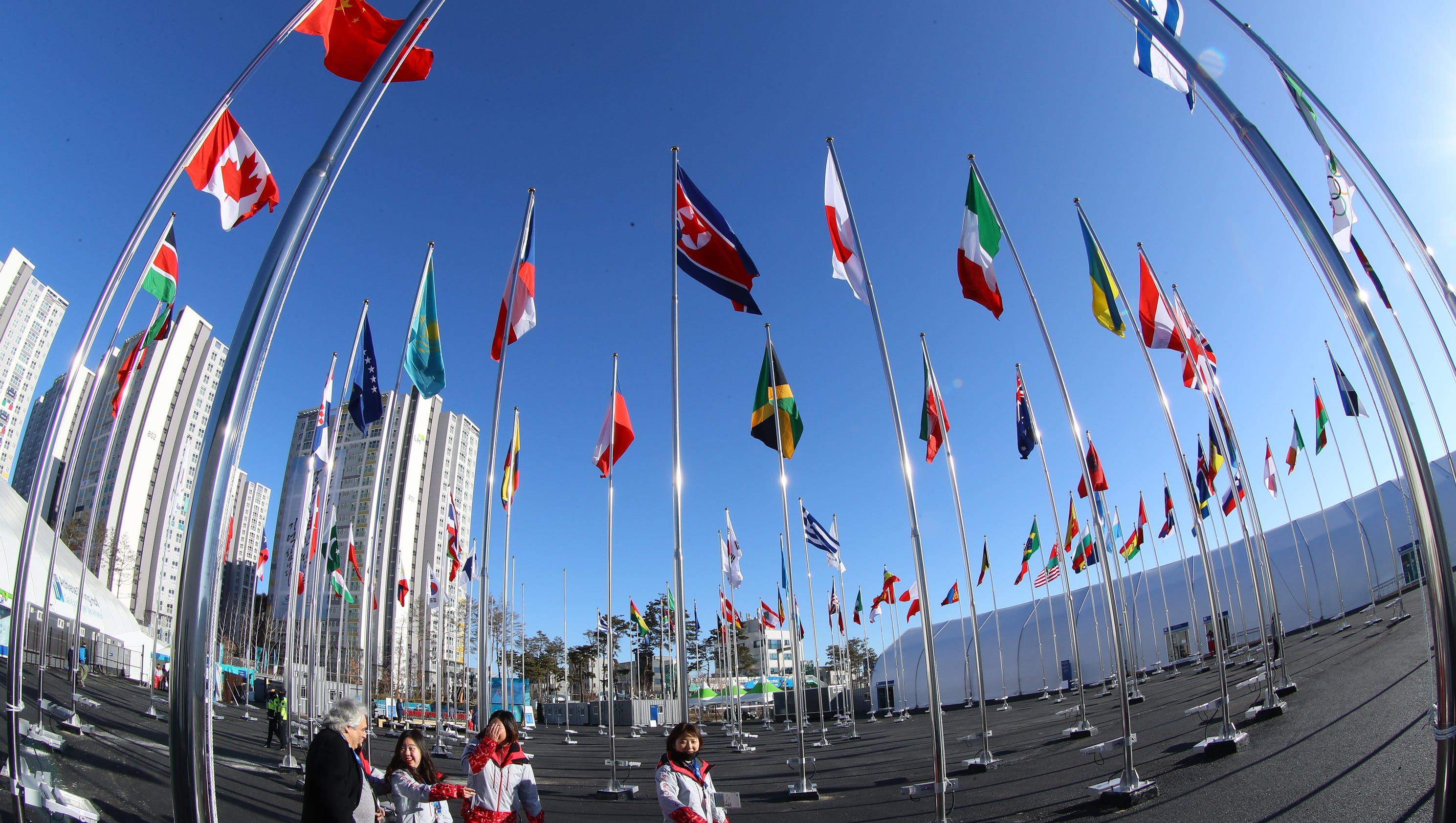 North Korean Flag Flies In South Before Olympics Open