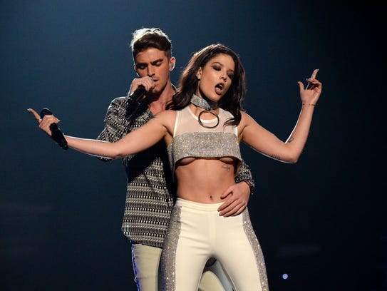 Andrew Taggart of The Chainsmokers and Halsey at the