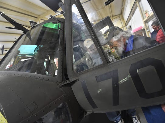 "This," said Dave Hess of Pottsville, "brings back a lot of memories. A lot of memories." Hess, a Vietnam veteran, was surprised by his family with a visit to the Lancaster Airport, where they are restoring a Huey helicopter.