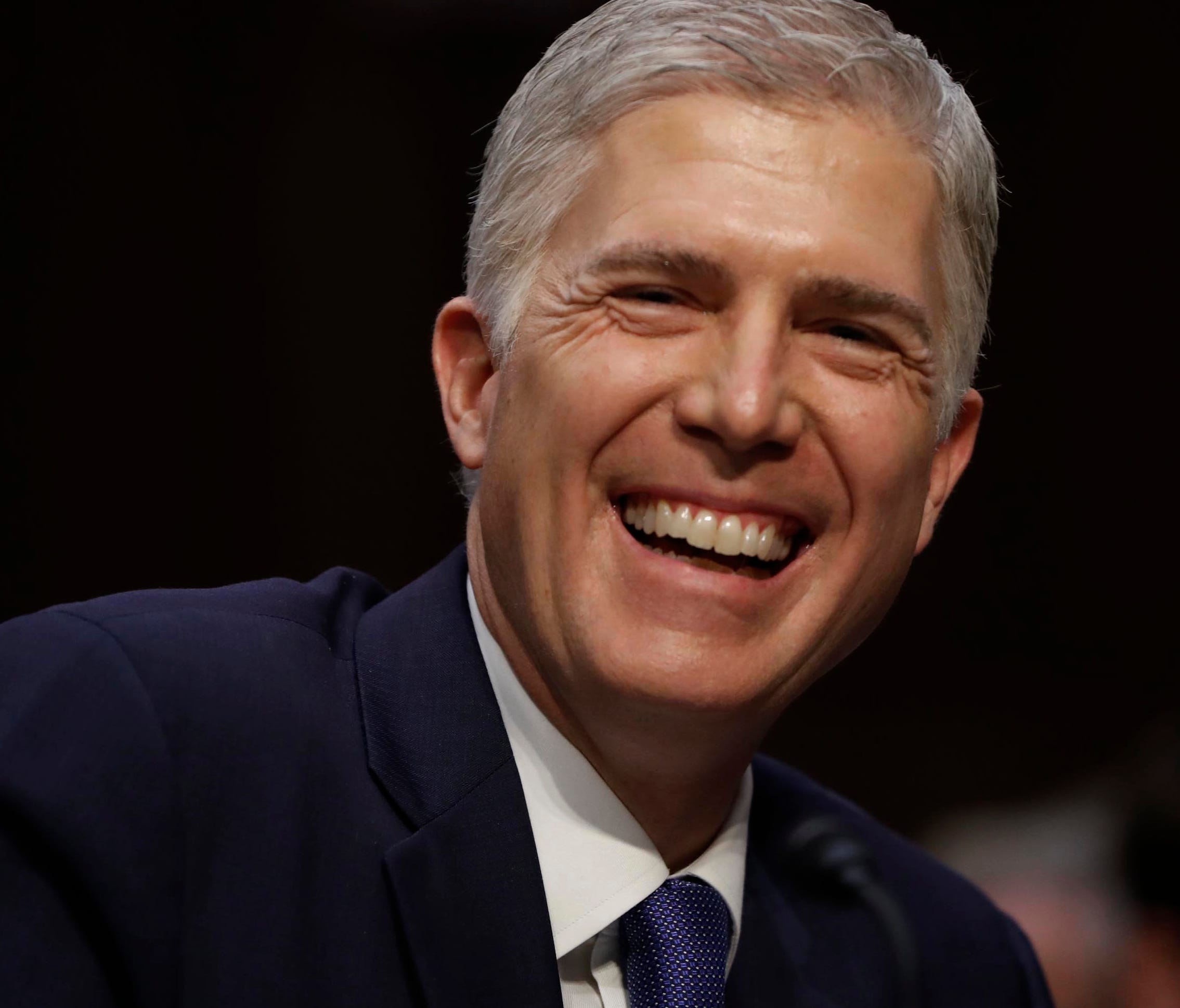 Neil Gorsuch on March 20 during his confirmation hearings on Capitol Hill.