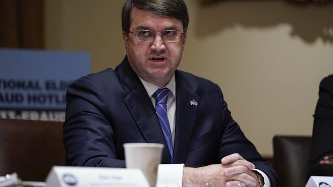 Veterans Affairs Secretary Robert Wilkie speaks during a roundtable with President Donald Trump about America's seniors, in the Cabinet Room of the White House on Monday in Washington.