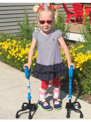 In a video posted to Facebook on Sunday, July 1, 2018, Maya Tisdale, 4, can be seen walking independently for the first time. Maya was diagnosed with cerebral palsy before she was 2.