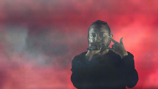 Kendrick Lamar performs at Coachella on April 16, 2017.