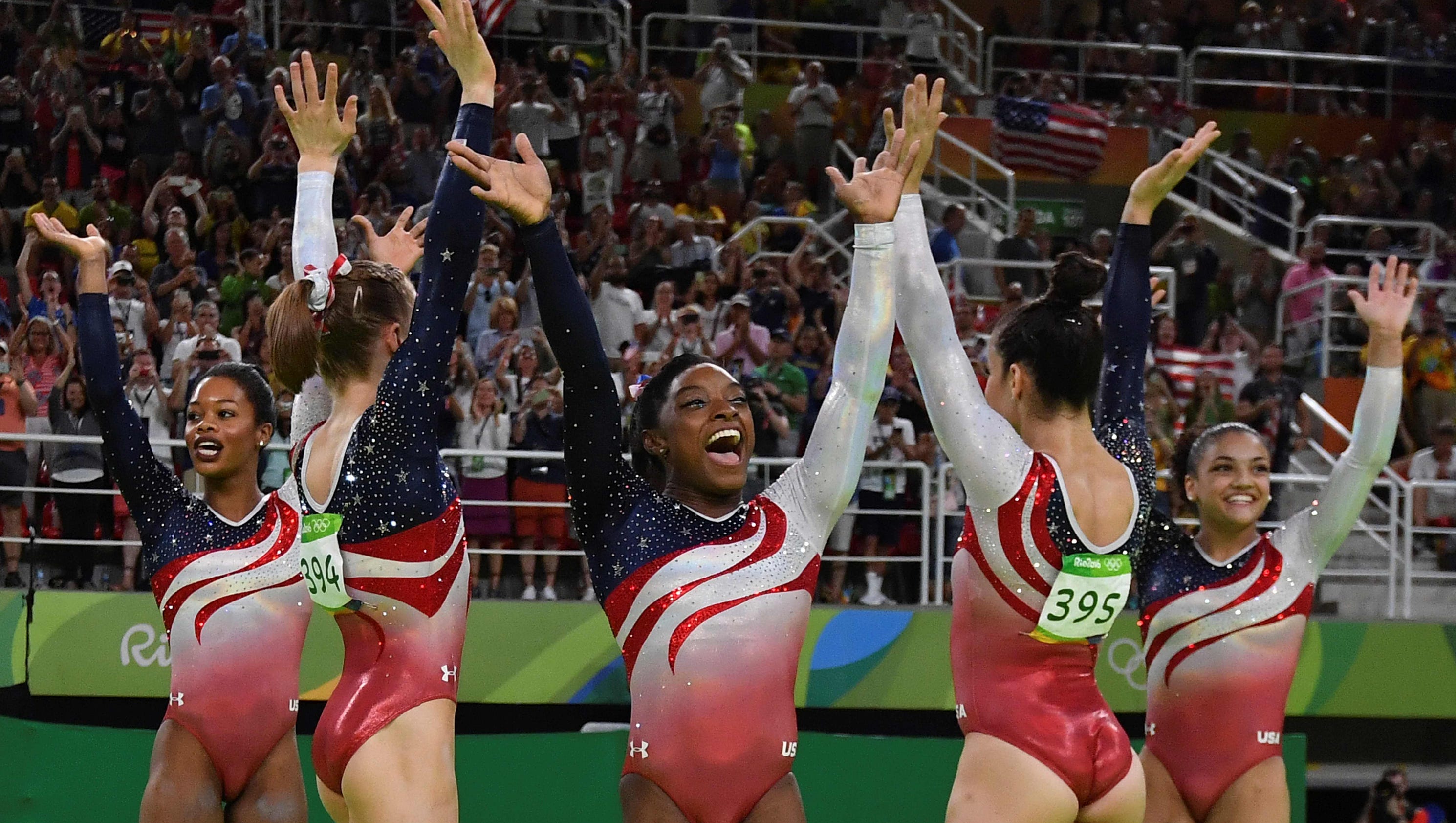 The U.S. gymnastics team's shimmering leotards had 4,000 Swarovski