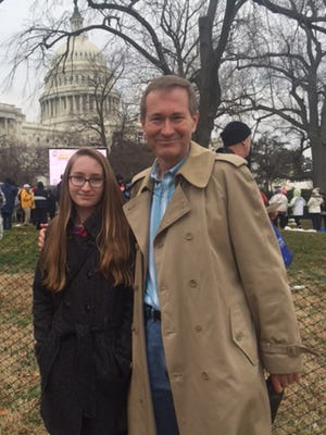 Nate LaMar and his daughter, Alexandra, in Washington for the inauguration of Donald Trump and Mike Pence.