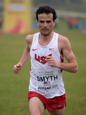 Mar 28, 2015; Guiyang, China; Patrick Smyth (USA) places 36th in the senior mens race in 37:31 in the 2015 IAAF World cross country championships at the Qingzhen Training Base. Mandatory Credit: Kirby Lee-USA TODAY Sports
