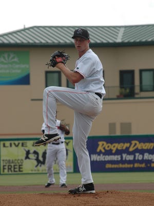 Trevor Richards is pictured in recent action at Roger Dean Stadium in Abacoa.