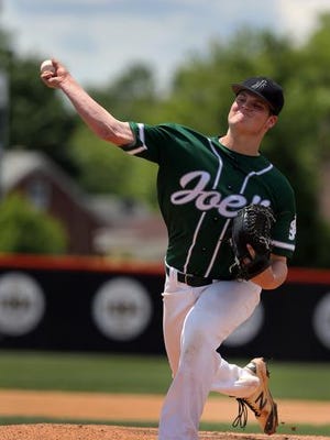 Kyle Angel pitches for St. Joseph
