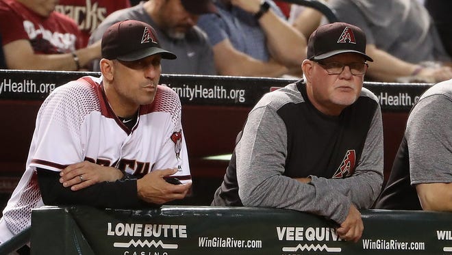 Ron Gardenhire, right, served as a bench coach on Torey Lovullo's staff in Arizona last season.