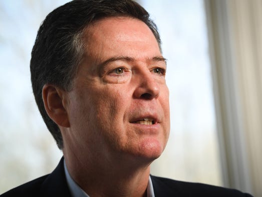 Former FBI director James Comey sits for an interview