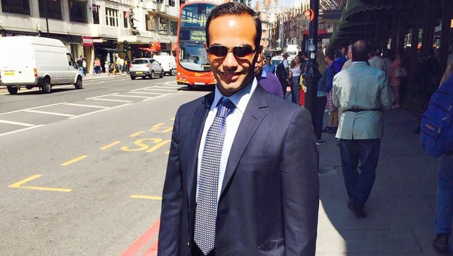 This undated image posted on his Linkedin profile shows George Papadopoulos posing on a street of London.