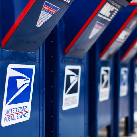 U.S. Postal Service mail boxes.