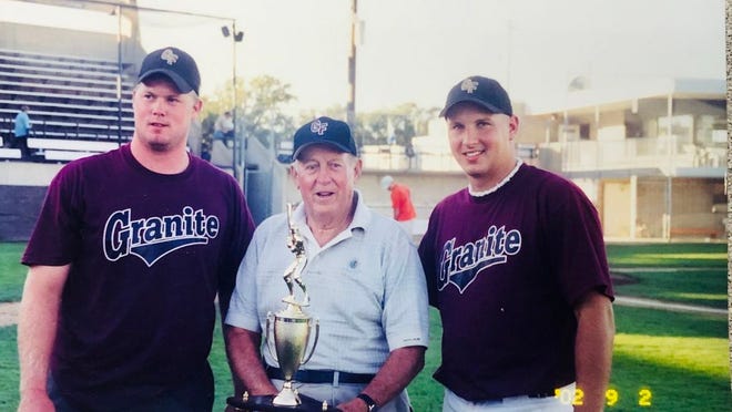 Mike Richter, Butch Richter and Nick Richter bringing home the 2002 state championship trophy.