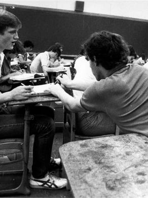 West High School student Todd Hardin, left, August 1983.