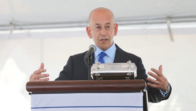 Dr. Steven Safyer President and CEO of Montefiore Medicine, offers comments during a press conference at Montefiore Nyack Hospital in Nyack on Thursday, June 14, 2018.  