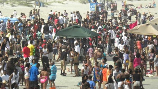 A scene from an Orange Crush beach party from years ago.