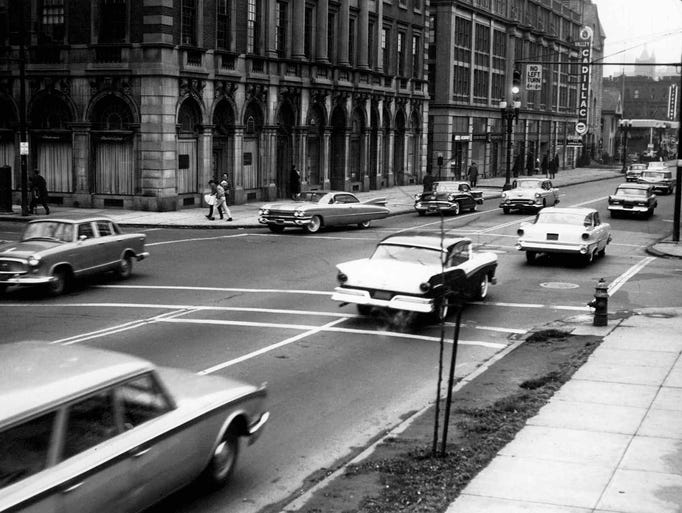 East Avenue and Alexander Street in 1960.