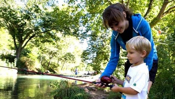 Young anglers will get to experience the fun of fishing for trout at the Kids' Fishing Day and Nature Festival, Aug. 20 at Roaring River State Park.
