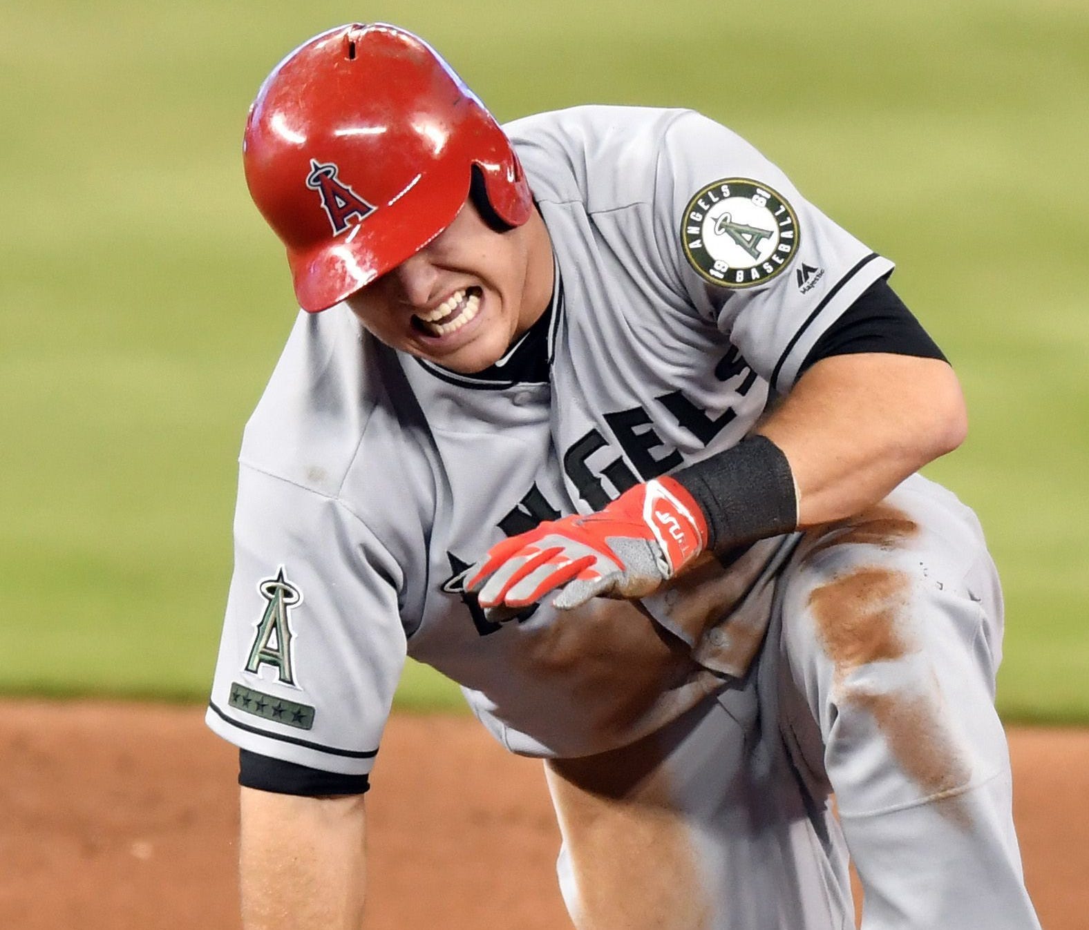 Mike Trout did not suffer a break, but rather torn ligaments in his left thumb.