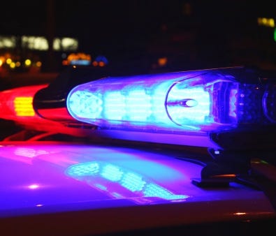 Police lights by night