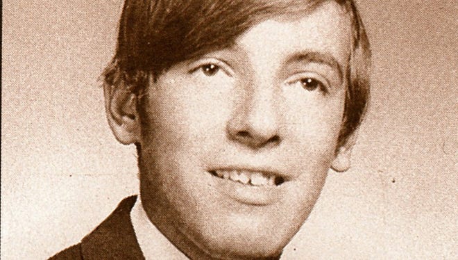 Bruce Springsteen, Jersey Freeze fan, as  he appeared in the 1967 Freehold Borough High School yearbook.