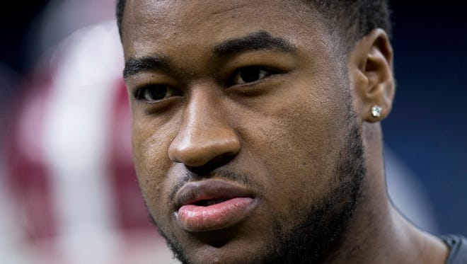 Alabama linebacker Shaun Dion Hamilton looks on during practice at the Superdome in New Orleans, La. on Saturday December 30, 2017.