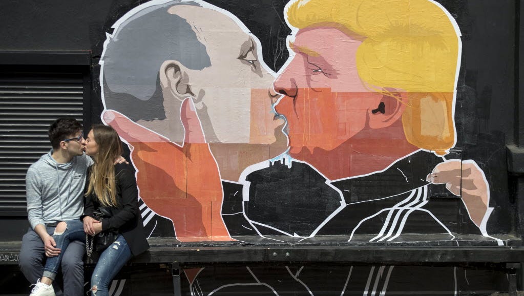 Putin kissing Trump mural goes viral