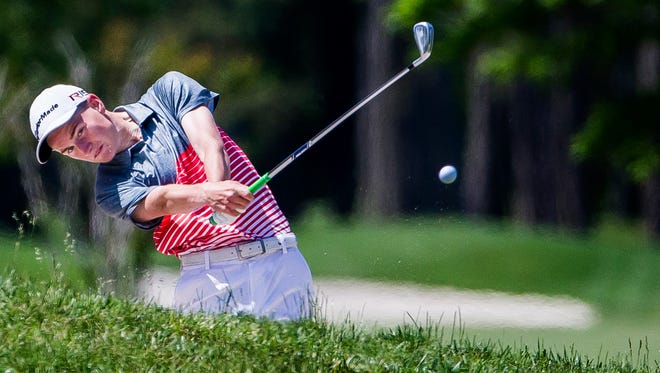 Red Lion Christian's Austin Barbin hits a shot during the DIAA Golf Tournament on June 1 at the Rehoboth Beach Country Club. The 15-year-old has qualified for the U.S. Junior Amateur, to be held next week in Tennessee.