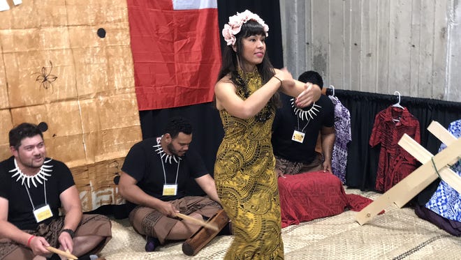 Spectators who visited the Pacific Islands booth were treated to a dance performance during Bethel's Festival of Cultures with international students from the church's School of Supernatural Ministry.