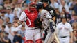 ALDS Game 3: Astros at Red Sox - Marwin Gonzalez exchanges