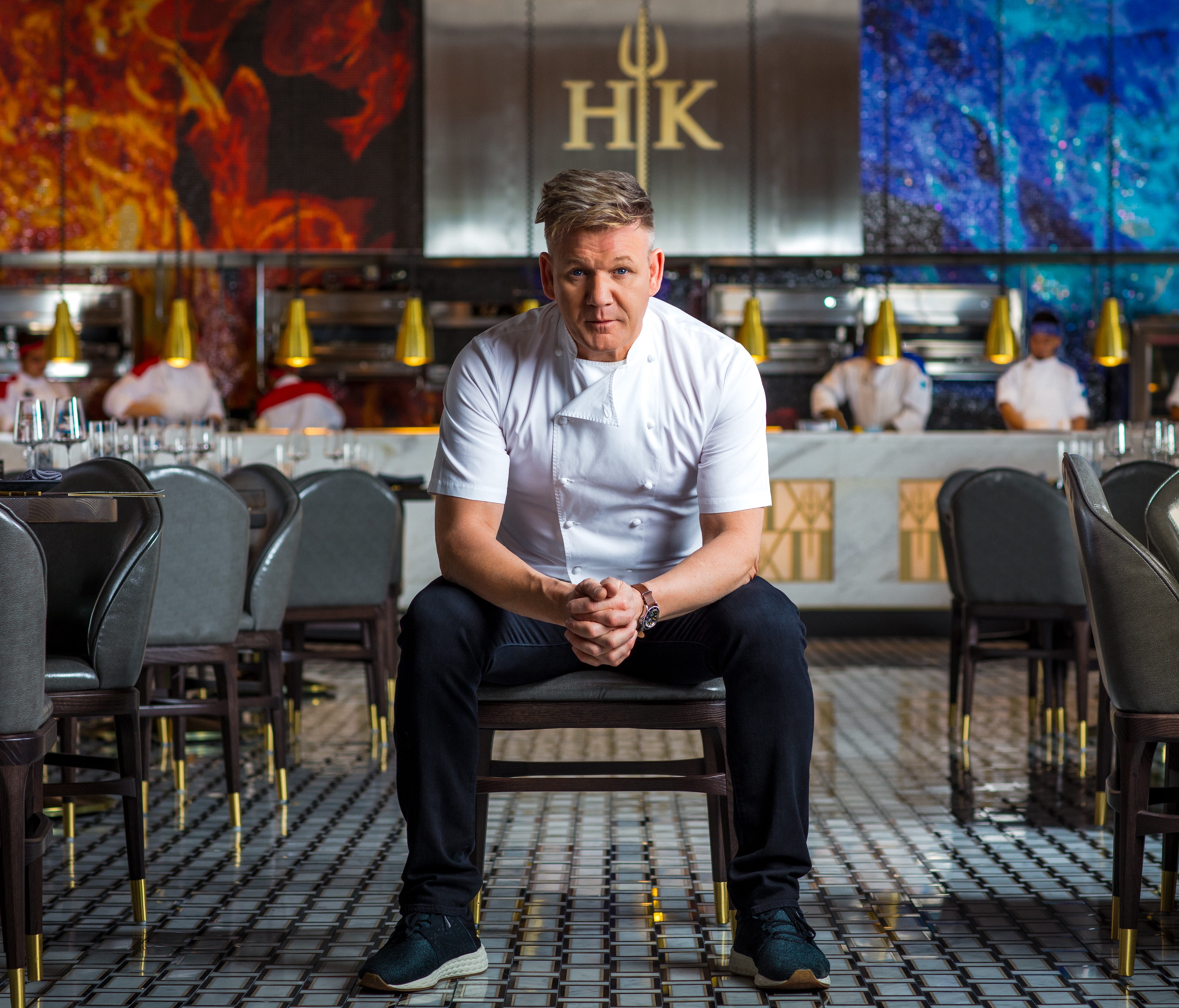 Gordon Ramsay's first Hell's Kitchen restaurant opened at Caesars Palace in Las Vegas on January 16.