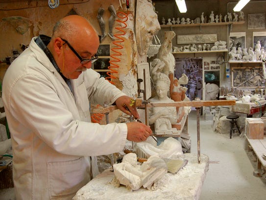 Artisans like this alabaster sculptor in Volterra,