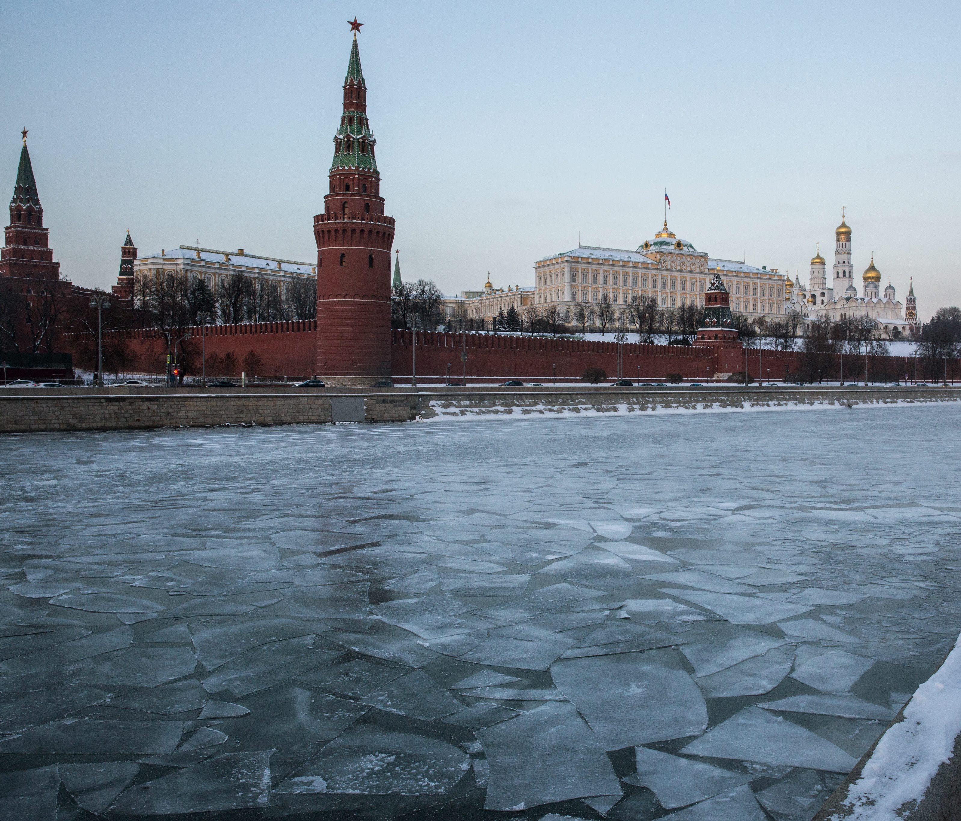 General view of the Moscow Kremlin, Russia, on Jan. 6, 2017.