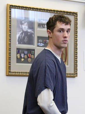 Beau Smith, the Willamette University football player, charged with manslaughter for the late night death of Michael Hampshire, appeared at an arraignment on Friday, Feb. 6, 2015, in Salem.