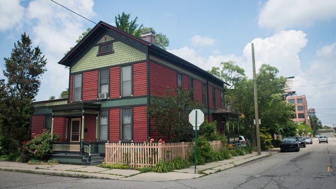 The house was built in 1848 and renovated in 1870, on Porter Street near the Worker Row House in Corktown, a neighborhood in Detroit, on Thursday, July 5, 2018.