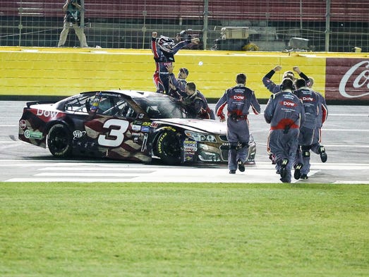 Austin Dillon and crew celebrate their Coca-Cola 600