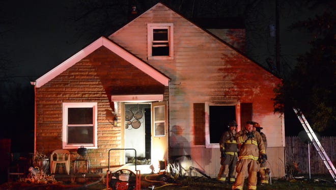 A fire Saturday heavily damaged a home at 65 W. Meadowlawn Ave. on Battle Creek's north side.