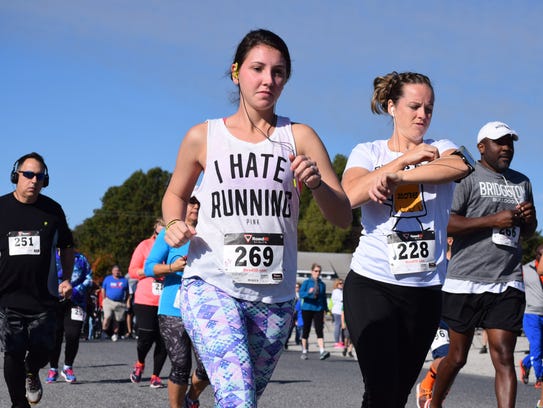 Amanda McCloskey of Vineland races in the Robot Run