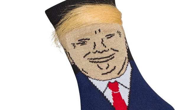 Donald Trump hair socks, sold by Cincinnati native Erica Easley's company, Gumball Poodle.