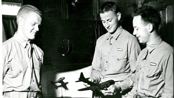 John Glenn and cadets at U.S. Navy Pre-Flight