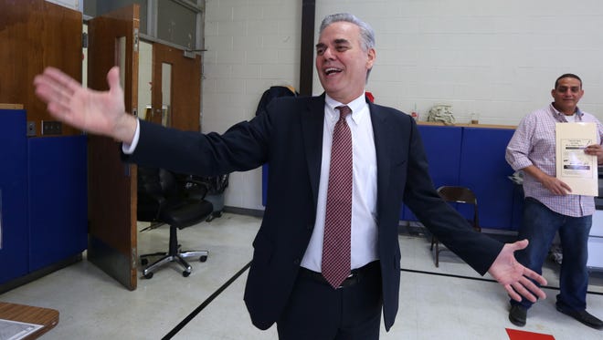 Town of Ramapo Supervisor Christopher St. Lawrence is pictured in this file photo voting at Grandview Elementary School in Monsey on Nov. 3, 2015.